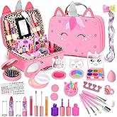 Heaning Kids Washable Makeup Girl Toys - Real Makeup Kit Kid Make up Set for Toddlers Children Princess Dress Up Christmas Birthday Gifts Toys for 3 4 5 6 7 8 9 10 11 12 Year Old Girls