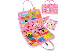 Exorany Busy Board Montessori Toys for 1 2 3 4 Year Old Girls & Boys Birthday Gifts, Sensory Toys for Toddlers 1-3, Autism Educational Travel Toys, Preschool Activities for Learning Fine Motor Skills