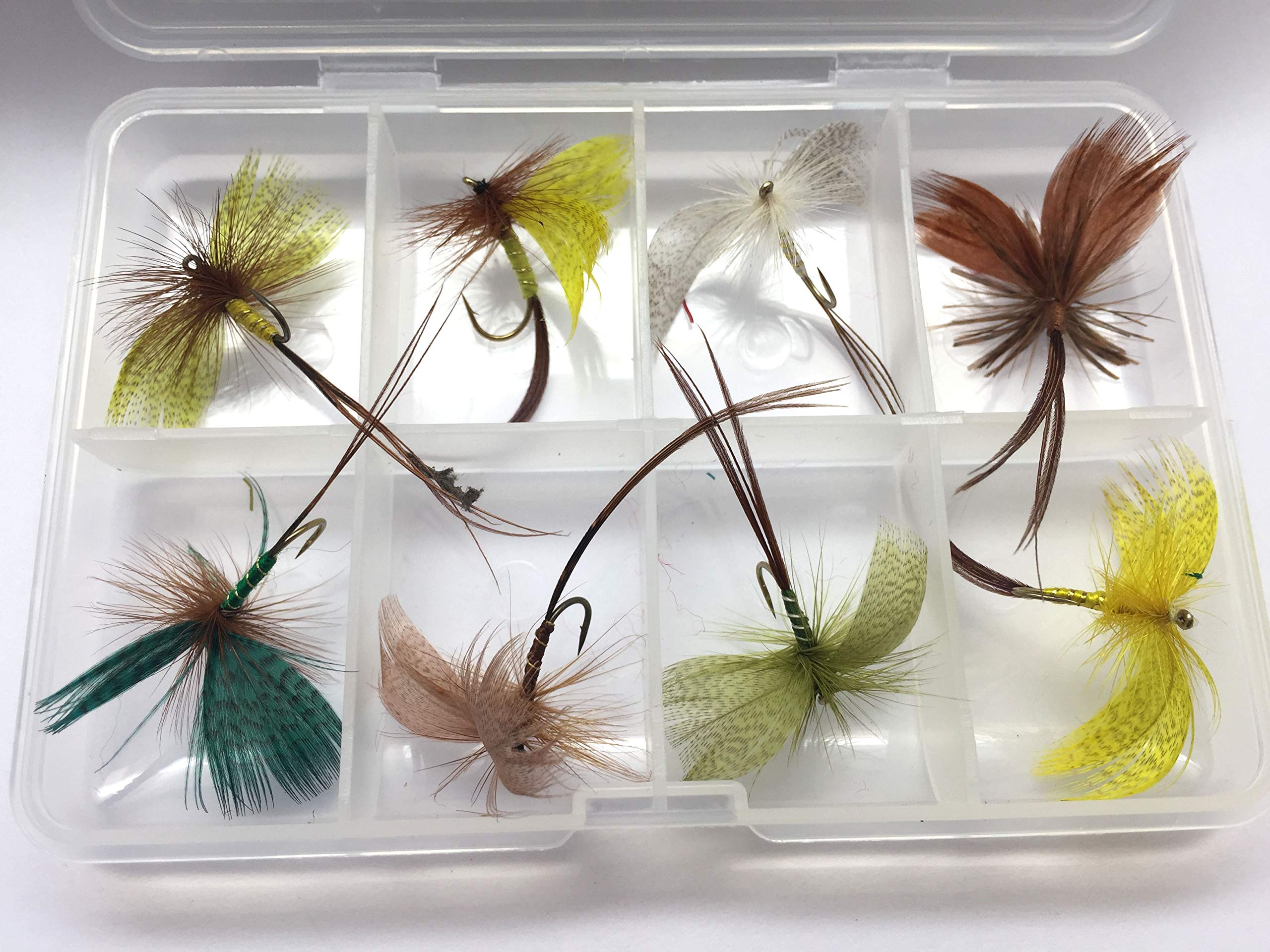 Fly Fishing MAYFLY + FREE FLY BOX Size 8 Trout Flies Pack of 8 may fly #316