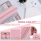 Howala Large Capacity Pencil Case 4 Compartments Pink Multiuse Organizer view 3
