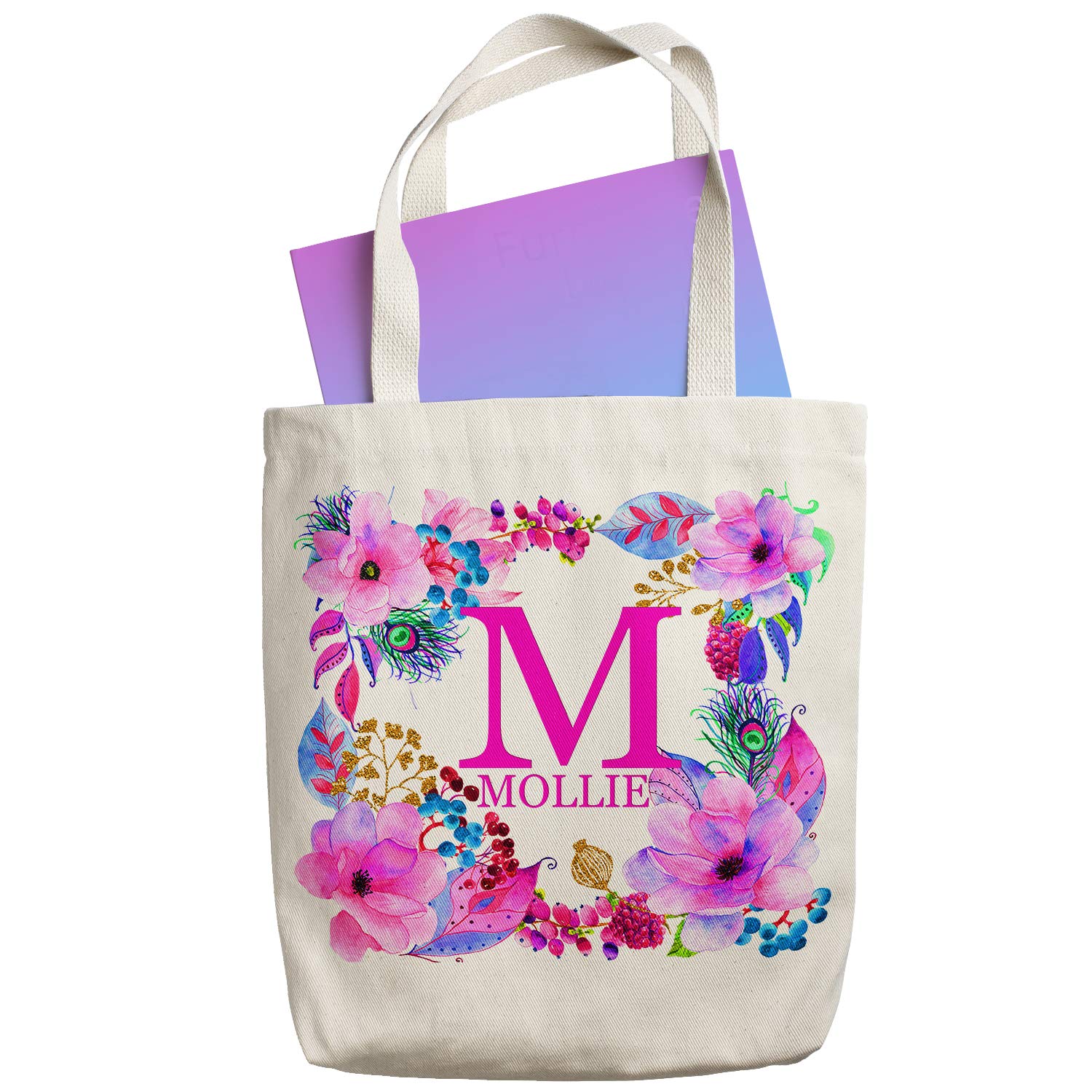 floral canvas tote bag