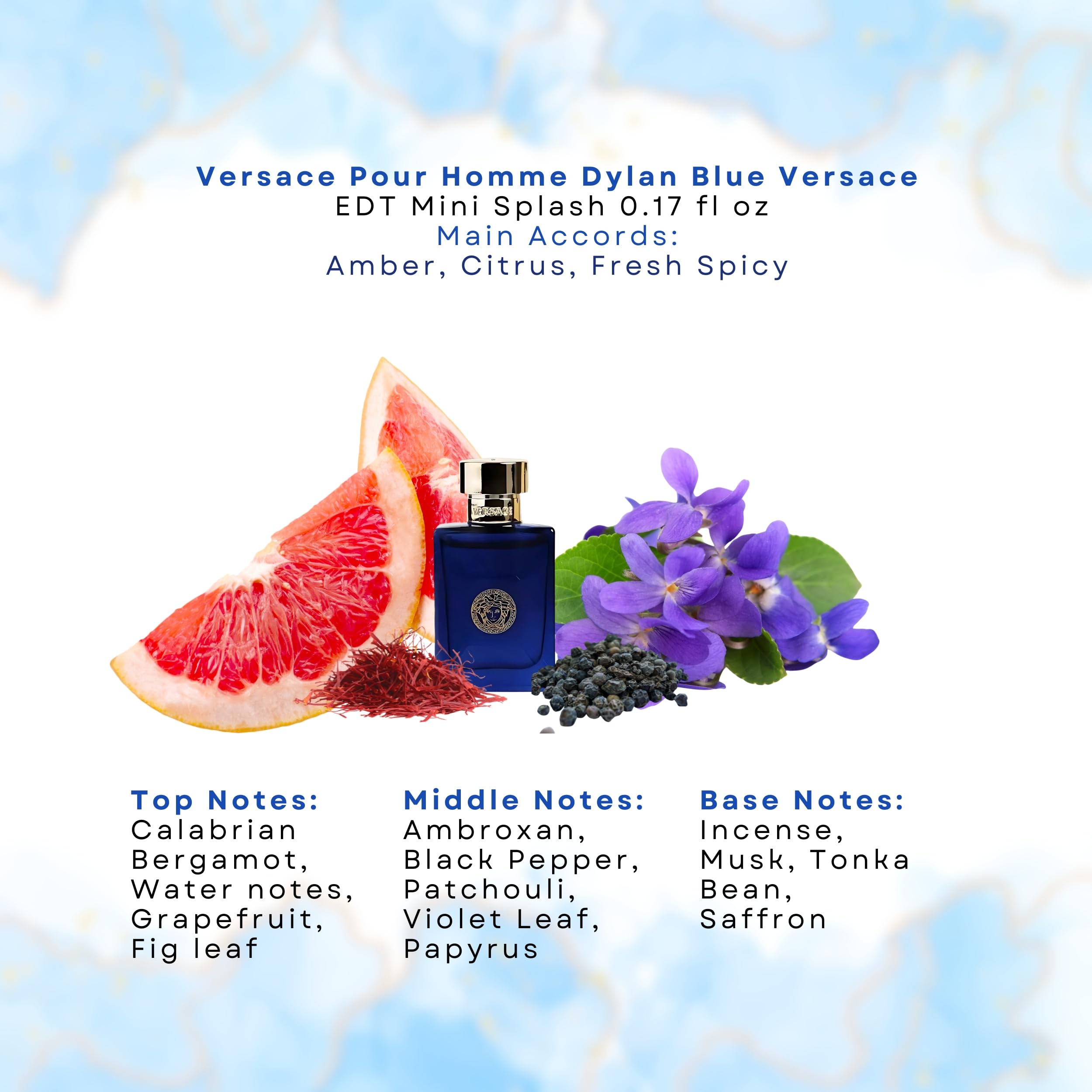 Versace Miniature Variety Trio Collection Perfume Gift Set for Men 0.17 oz/5 ml Splashes 1