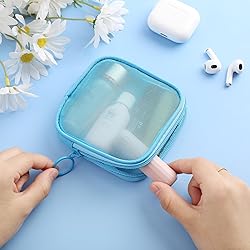 Weewooday 4 Pcs Mesh Makeup Bag Mesh Cosmetic Bag