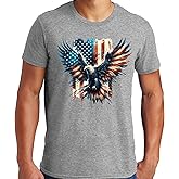 PubliciTeeZ Big and Tall King Size Patriotic Skull American Flag, Men T-Shirt