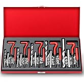 Metric Helicoil Thread Repair Kit: 131-Piece Heli Coil HSS Drills Inserts Taps &amp; Tools M5 M6 M8 M10 M12 Automotive Engine Spark Plug Cylinder Insertion Rethreading Tools Universal Rethread Restorer