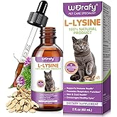L-Lysine Drops for Cats, 250mg Chicken Flavor Liquid Supplement for Immune & Respiratory Support, Helps with Eye Health & Tea