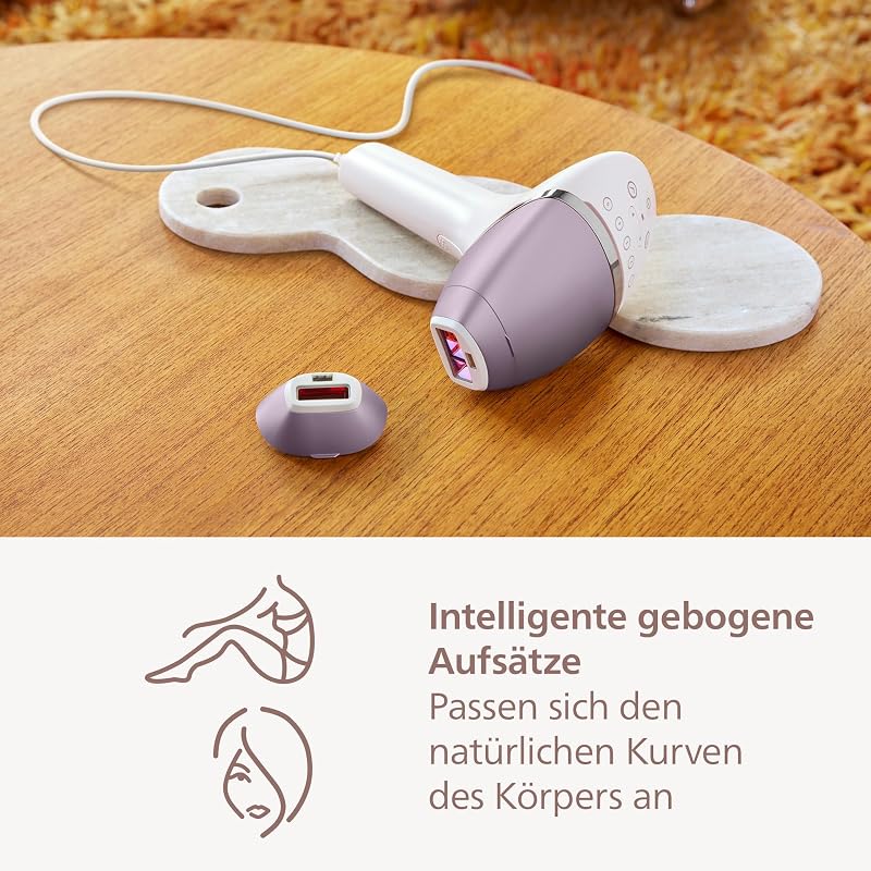 Lumea IPL 8000 Series - IPL Geräte Haarentfernung für bis zu 2 Jahre seidig-glatte Haut¹ mit 2 Aufsätzen für Körper & Gesicht, Alternative zur Laser-Haarentfernung (BRI944/00)
