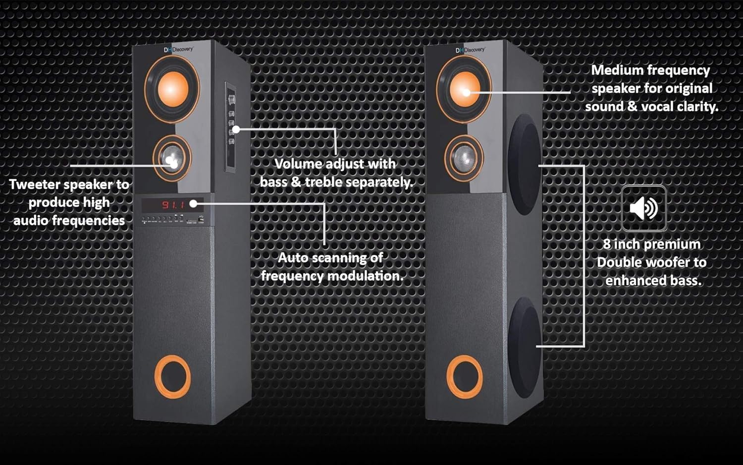 dh discovery tower speakers price