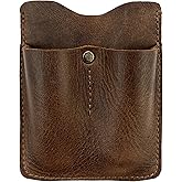 Hide & Drink, Card Holder with Small Tools Slots, Minimalist Organizer for Knife & Flashlight, Workshop Accessories, Full Grain Leather, Handmade, Bourbon Brown