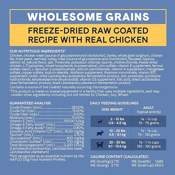 CANIDAE PURE PETITE PREMIUM DRY DOG FOOD FOR SMALL BREEDS, CHICKEN & WHOLESOME GRAINS RECIPE, 4 LBS.