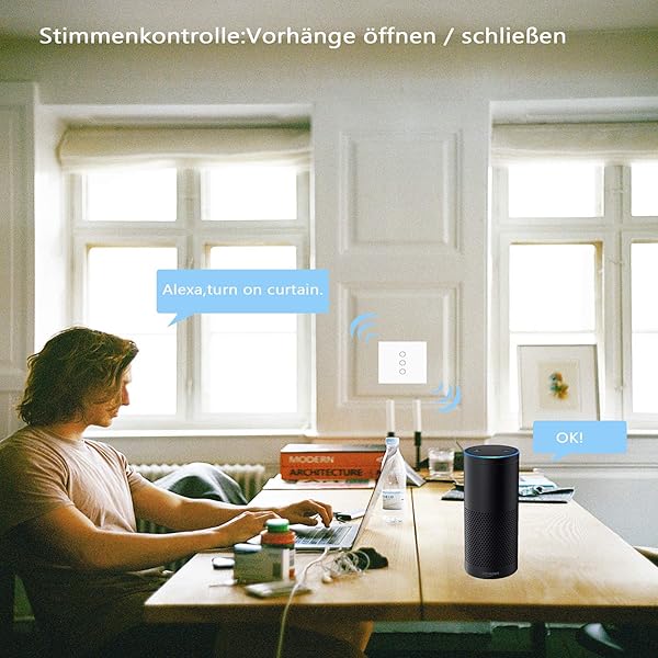 JinvooSmart Interruptor de mando a distancia inalmbrico WiFi compatible con Echo y funciona con Google Home Blanco