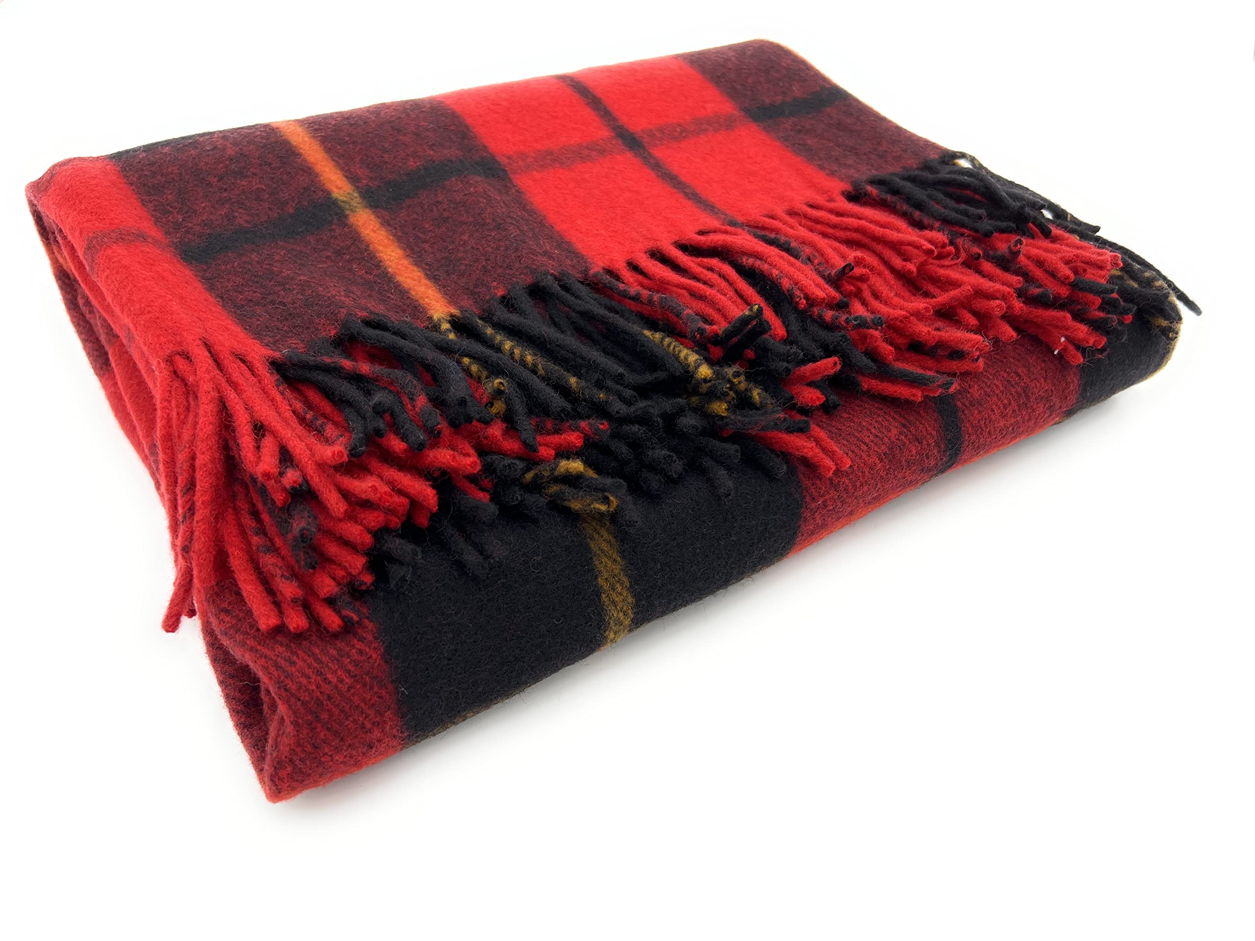 Large Wool Tartan Blanket, Fade Resistant, Bed, Cosy Sofa Throw (Wallace)