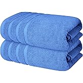 Infinitee Xclusives 100% Cotton Luxury Bath Towels Set of 2 (27x54 Inches) (Eloquent Blue, Bath Towels - Pack 2)