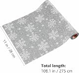 VALICLUD Silver Christmas Table Runner 275x28CM Snowflake Design view 5
