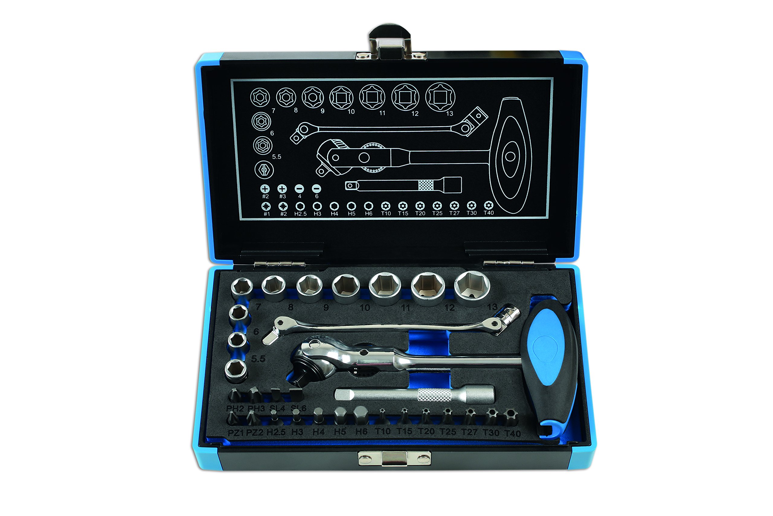 Laser 6916 Roto Lock Socket and Bit Set 1/4"D 31pc