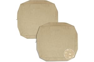 PureFit Waterproof Outdoor Cushion Covers Replacement for Patio Furniture Chair Seat Cushion Covers 24x22 inch for Outdoor Furniture Garden Backyard with Zipper, 2 Pack SLIPCOVERS ONLY, Camel
