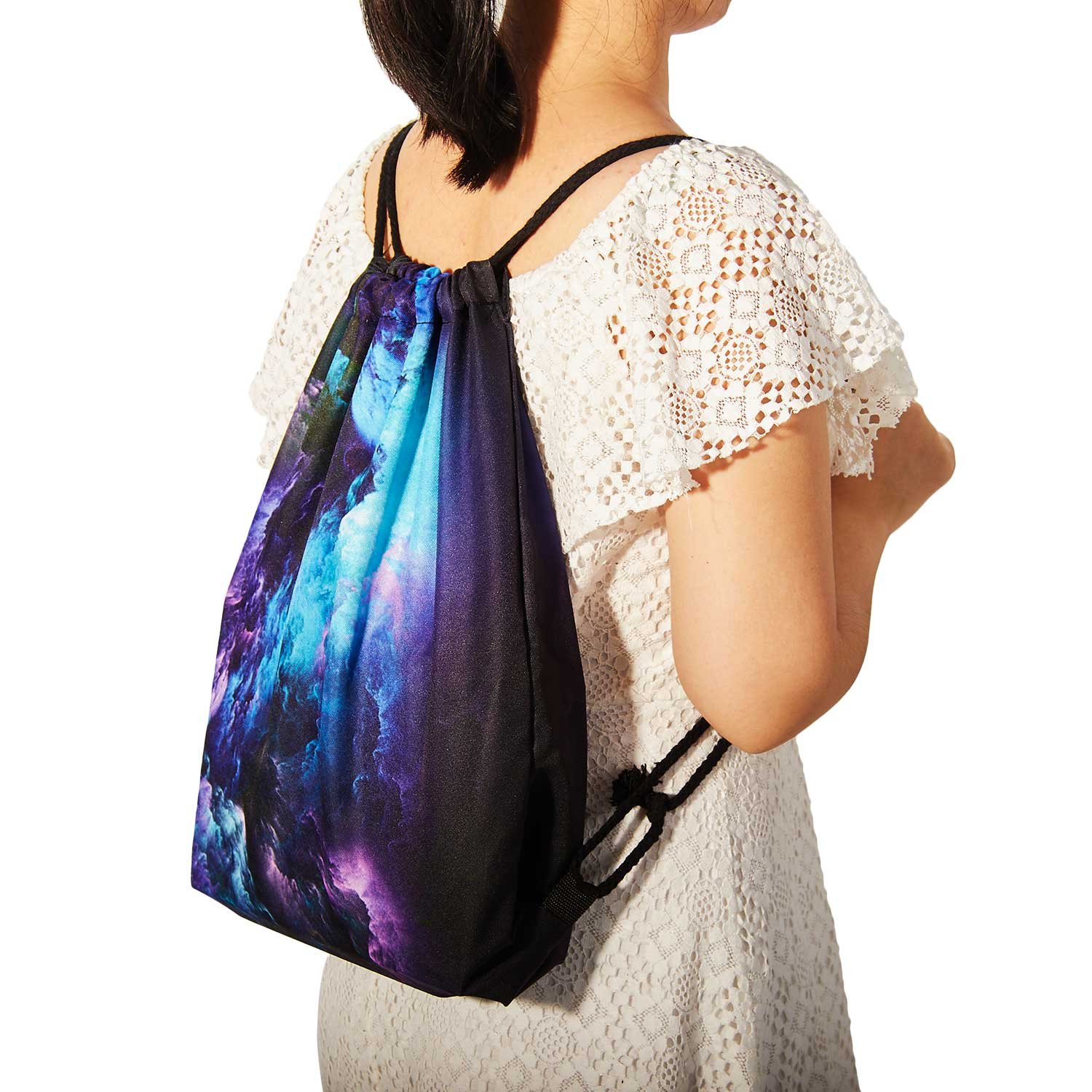 TUONROAD Turnbeutel Junge,PersöNlichkeit Rucksack Turnbeutel Set,Nebel Drucken Rucksack Mit Kordelzug