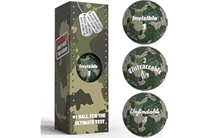 SHANKER GOLF Shanker Camo Golf Balls – Funny Camouflage Prank Gift with Sayings (3-Pack) – The #1 Challenge in Golf – Novelty Gift for Golfers