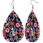 Leather Earrings Set, Lightweight Faux Leather Teardrop Dangle Earrings, Teardrop Jewelry Earrings