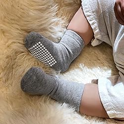 JAKIDAR 12 Pairs Baby Socks Cotton Crew Toddler