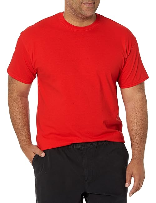 Gildan mens Heavy Cotton T-shirt, Style G5000, Multipack Shirt, Red (2-pack), 3X-Large US