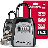 Master Lock Portable Key Lock Box, Combination Lock Box Holds 5 Keys 5400EC | Secure Storage Lock Box For Realtors, Landlords, Tenants &amp; Property Managers, Weather Resistant, Resettable 4-digit Code