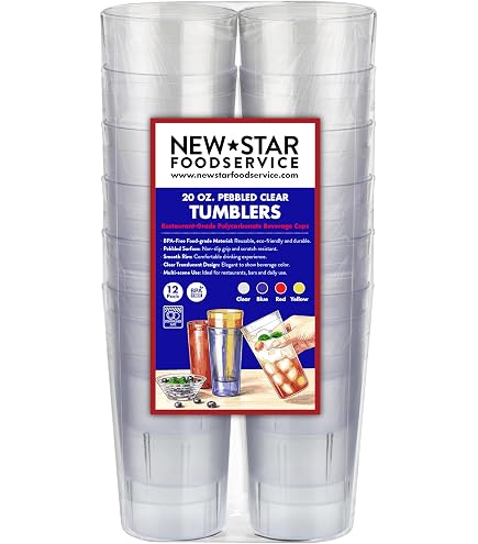 Amazon.com: Winco PTP-20C Pebbled Tumblers, 20-Ounce, Clear, 12 Count (Pack  of 1) : Home & Kitchen