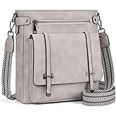 Roulens Crossbody Bags for Women,Multi Pocket Crossbody Purses Vegan Leather Shoulder Handbags Travel Purse Adjustable Strap