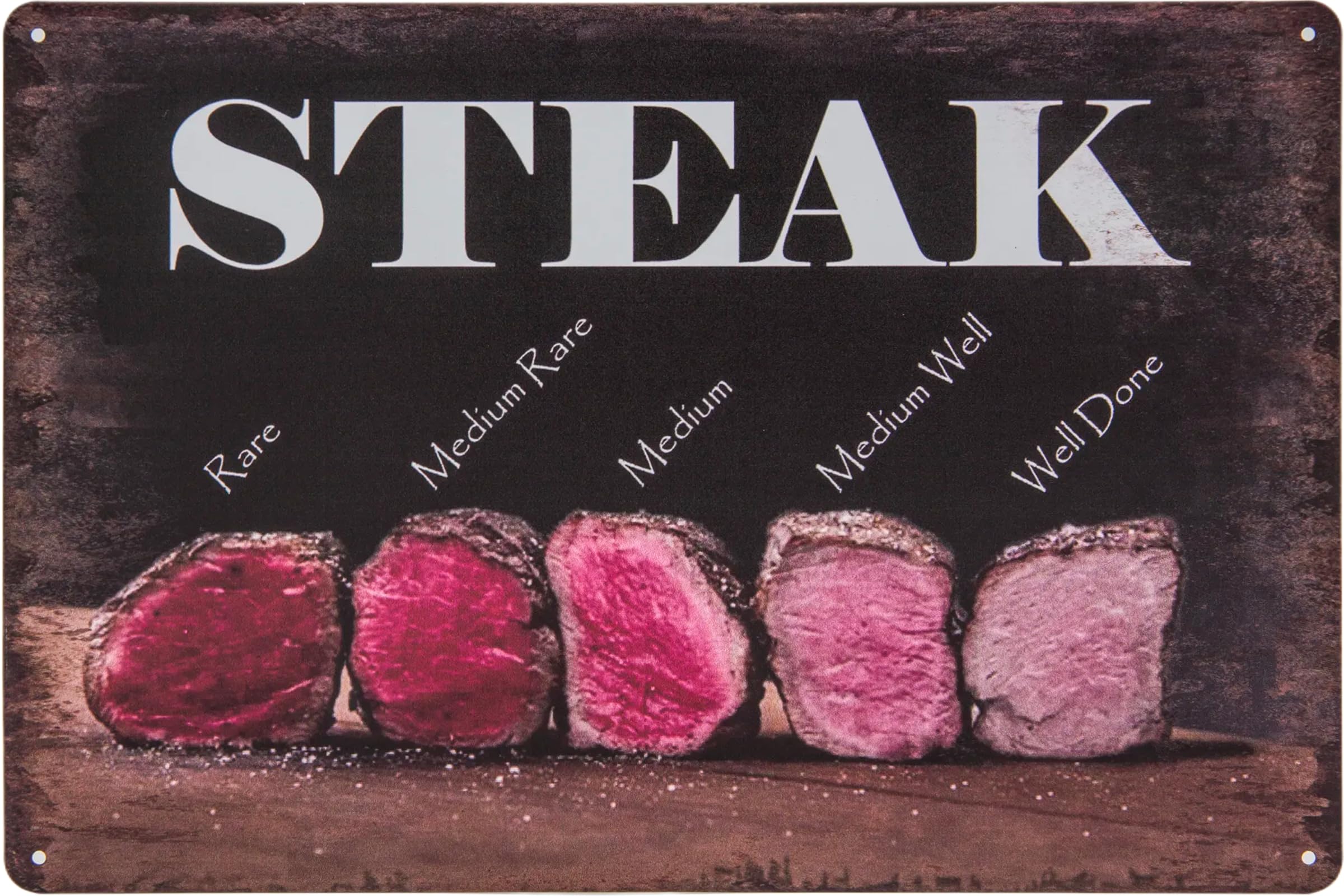LuckyLinde 20 x 30 cm - Tin Sign - Steak - Funny Saying / Overview - Garden, Party, BBQ, Steak - Grillmeister Decorative Sign