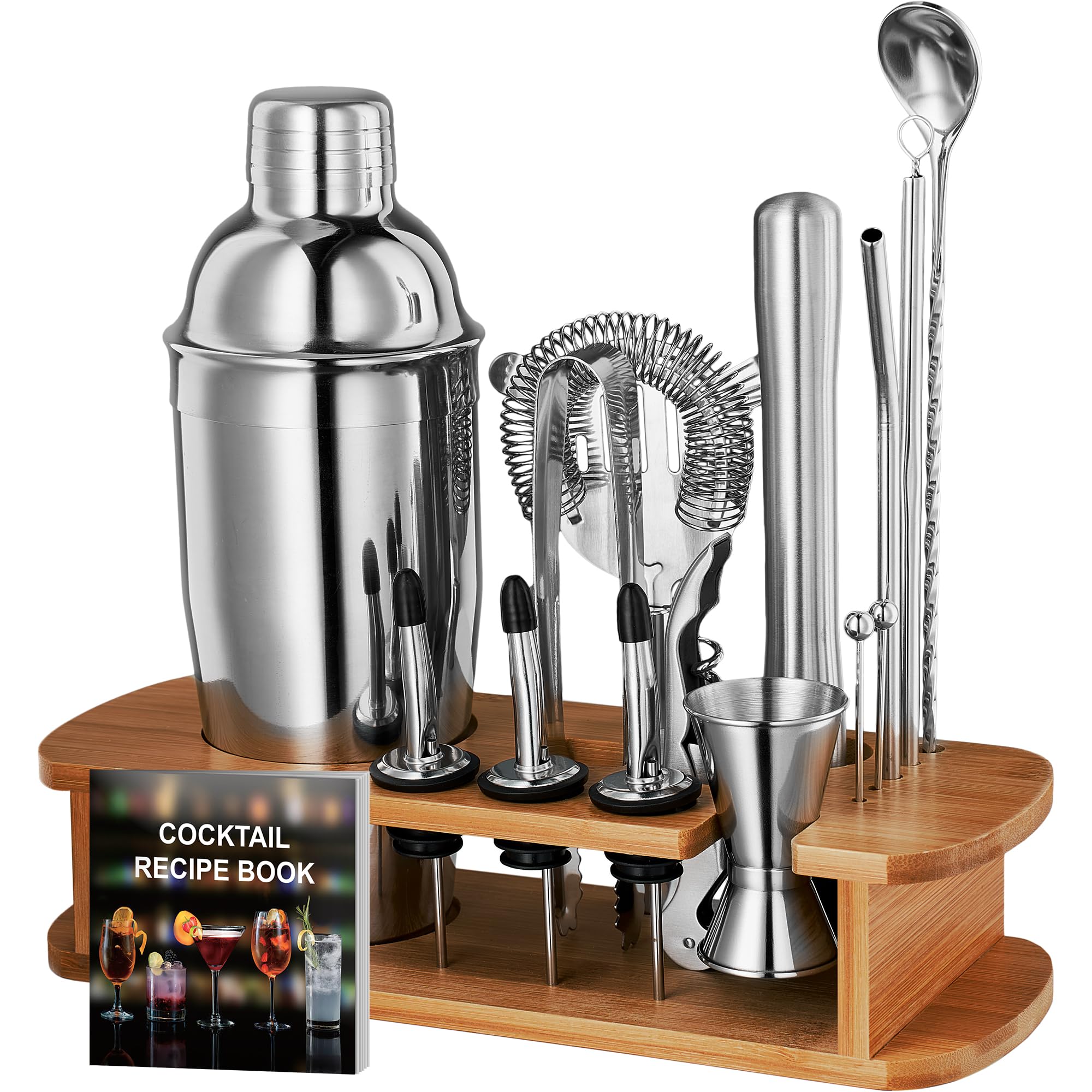 Cocktail Shaker Set - 17 Piece Stainless Steel Bartender Kit, Drink Martini Shaker, Home Bar Accessories, Cocktail Kit, Stainless Steel Bar Set, Shakers Bartending Image