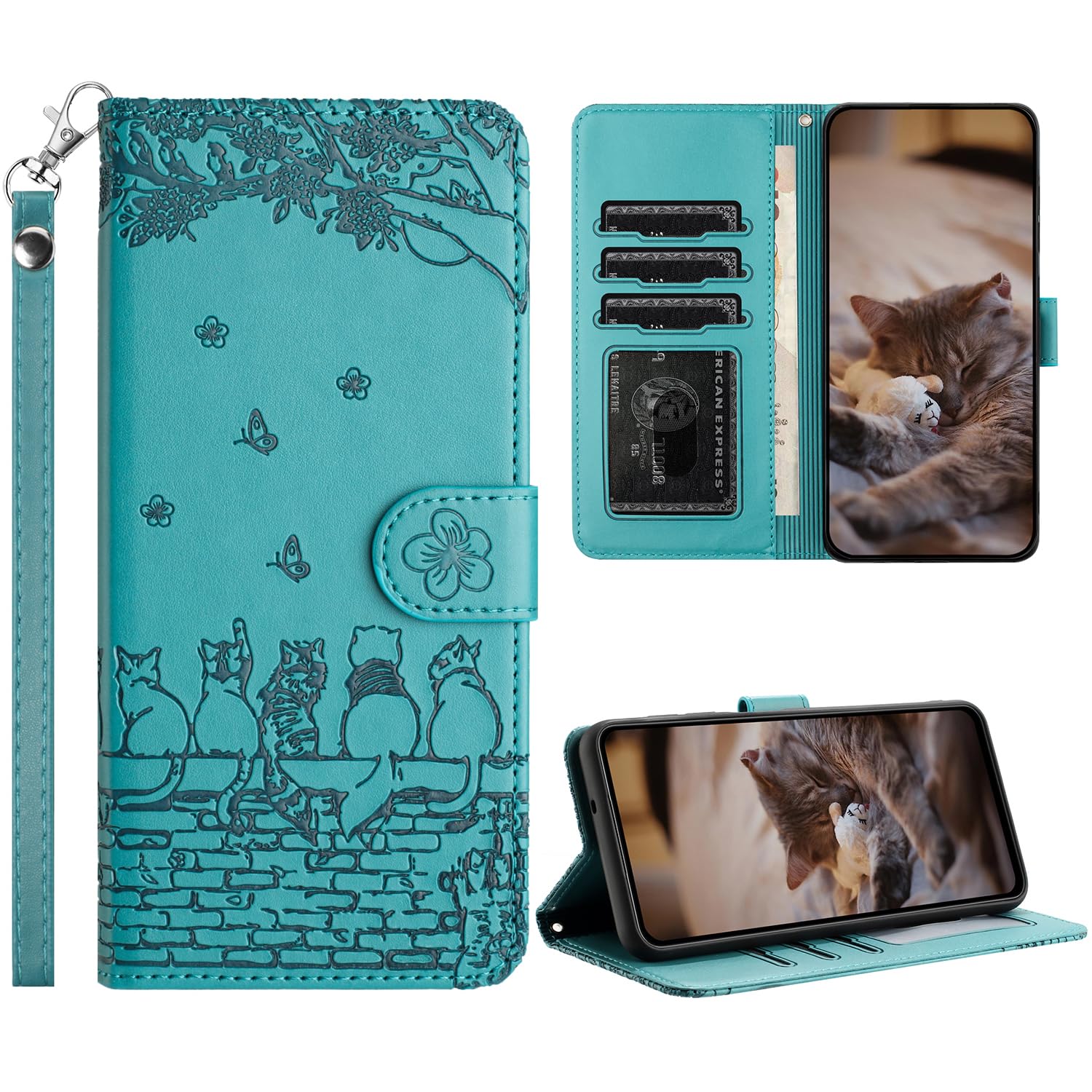 Succtopy Cover for Google Pixel 8a 5G - Flip Case PU Leather Premium Wallet Case [Full Protection] [Card Slot] [Kickstand] - Blue