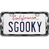 Sgooky 3D Curly Wave Pattern License Plate Holder Black License Plate Frame from Pure Zinc Alloy Metal Perfect Plate Holder