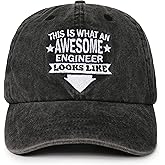 InnoBeta Engineer Gifts Cap for Men, Women - Adjustable Vintage Washed Cotton Embroidered Hat - Engineering Gifts for Mechanical Engineer - Dark Grey