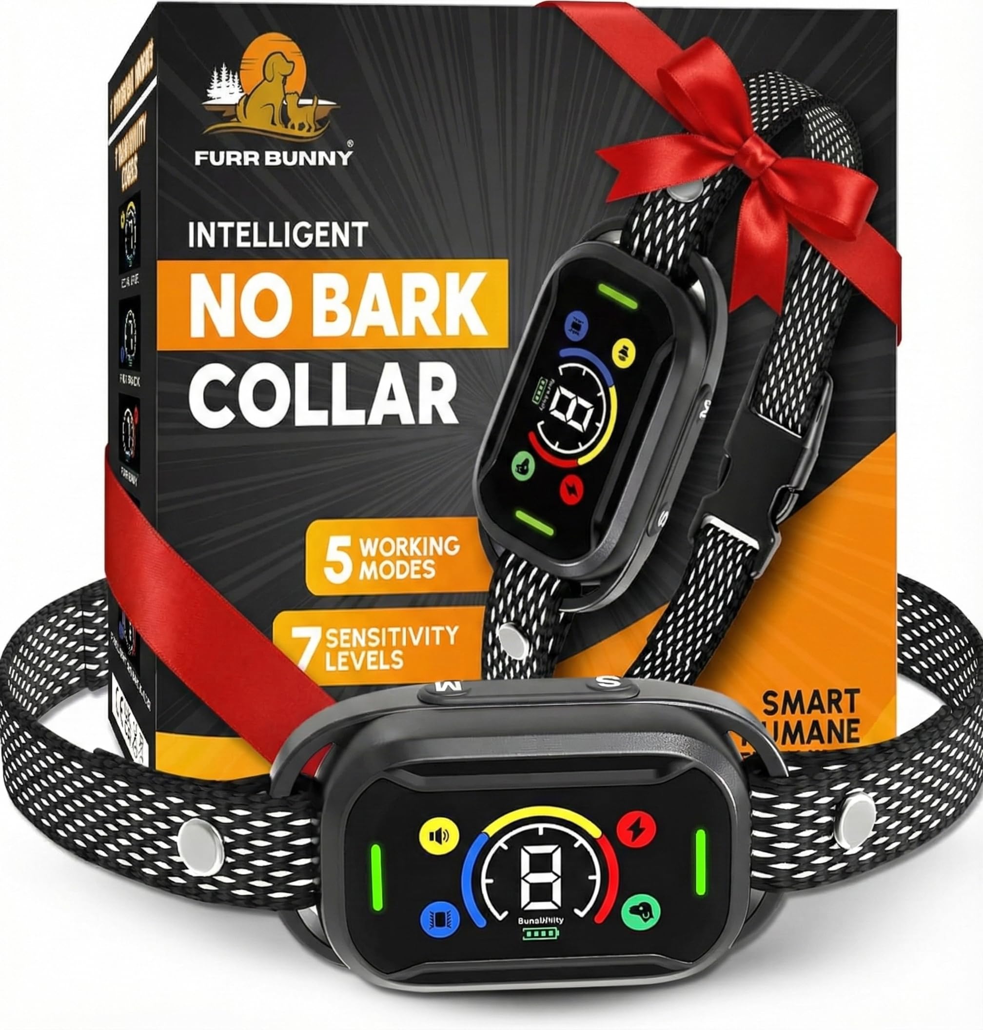 Photo 1 of 2026 Upgraded Intelligent Dog Bark Collar for Medium and Large Dogs - Beep, Vibration and Safe Static Shock, 7 Sensitivity Levels Adjustment - Effective Training to Stop Excessive Barking Fast