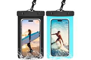 70 YEARS LOVED IPX8 Waterproof Phone Dry Bag for iPhone 14/13/12/11 & Samsung S23/S22 - Floating, Large Capacity Pouch for Boating, Swimming, Kayaking (Black & Blue)