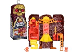 Treasure X Lost Lands Skull Island Lava Tower Micro Playset, 15 Levels of Adventure. Survive The Traps and Discover 2 Micro Sized Action Figures. Will You Find Real Gold Dipped Treasure?