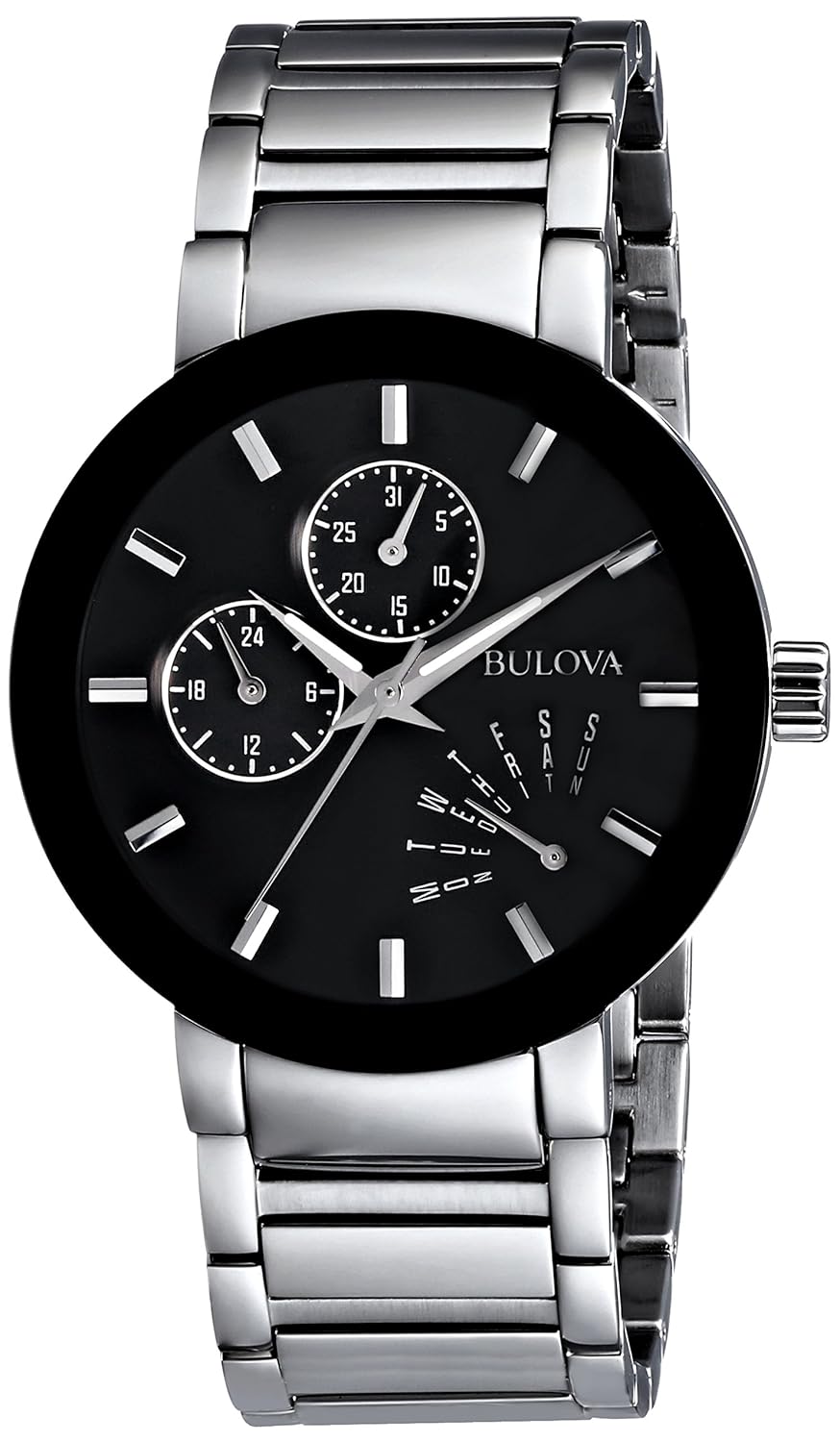 Bulova Men's 96C105 Black Stainless Steel Watch Bulova