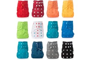 PLANET BABY Cloth Diapers - 4 All-in-Two Diaper Covers Bamboo Snap-in Inserts - One Size Reusable Washable Pocket Cover