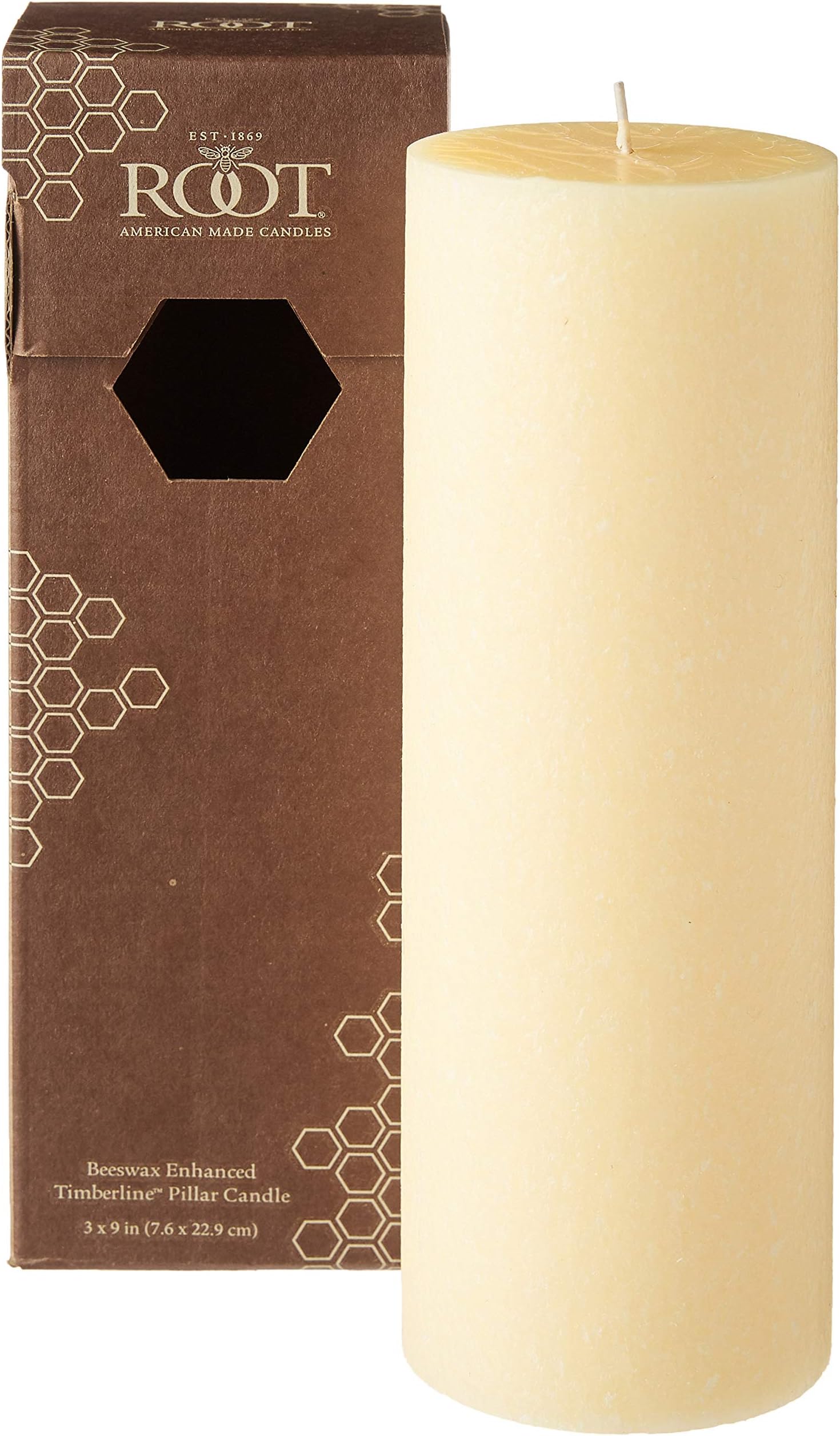 Root CandlesUnscented Timberline Pillar Candle , 3 x 9-Inches, Buttercream