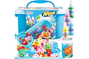 Klever Kits Water Gel Kit, Magic Fairy Water Gel Toy Kit with 10 Gels, 12 Molds, Preserving Bottle for Presents, Party Favors, Birthday Gifts, Arts & Crafts DIY STEM Kits for Kids