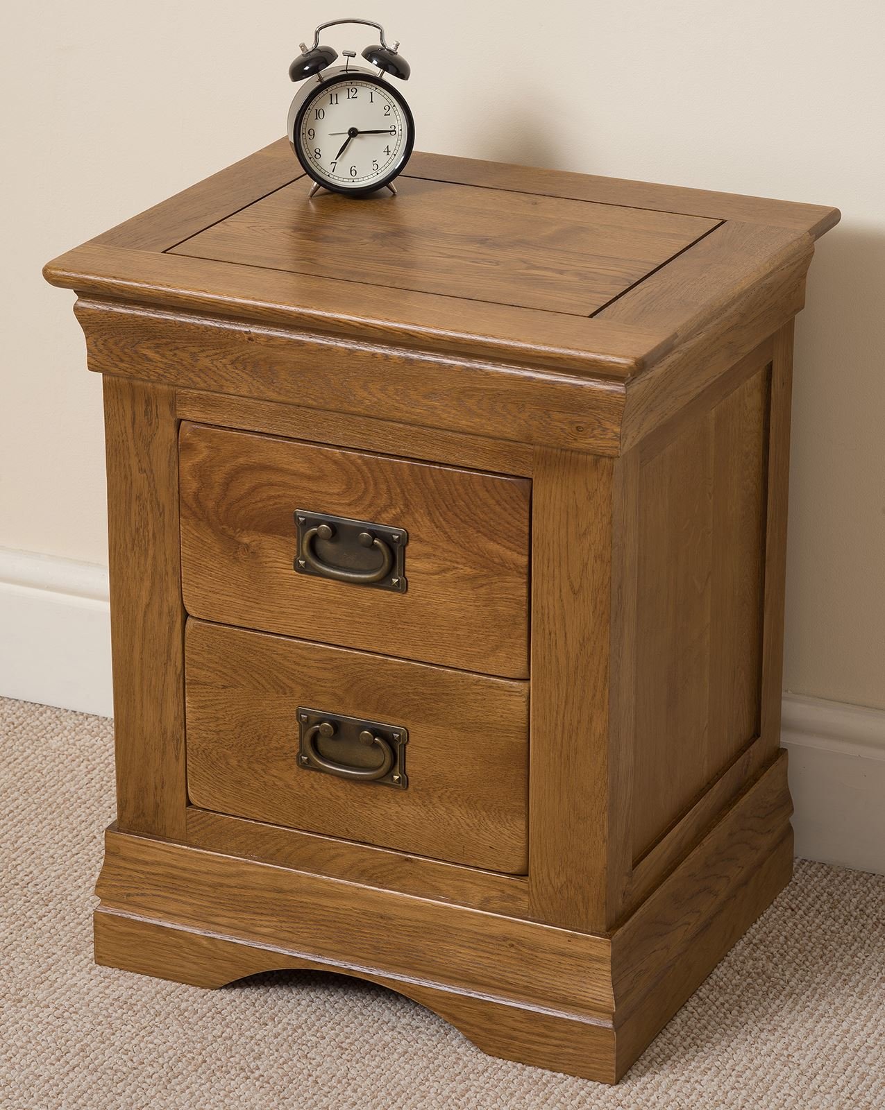 French Rustic Solid Oak 2 Drawer Bedside Buy Online In Guernsey At Desertcart