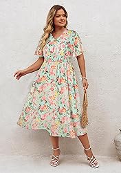 Hanna Nikole Women Plus Size Summer Dress - Easter