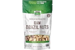 NOW Foods, Brazil Nuts, Whole, Raw and Unsalted, Source of Selenim and Magnesium, 12-Ounce (Packaging May Vary)