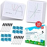 Simply Magic 12 Pack Double-Sided Dry Erase Graph Lap Boards - 12''x9'' | Class Set of Individual Classroom Whiteboards for Students, XY Axis Graphing Lap Boards - Math Teacher Supplies for Classroom