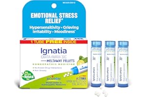Boiron Ignatia Amara 30C Homeopathic Medicine for Relief from Emotional Stress, Hypersensitivity, Irritability, and Moodiness - 3 Count (240 Pellets)