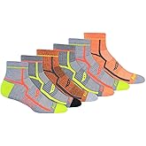 Saucony Men's RunDry Bolt Performance Quarter Socks, Available in L-XL (6, 12 Pairs)