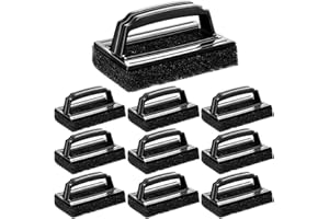 MJOGGOTT 10 PCS Screen Printing Scrub Pad Screen Printing Scrubber Brushes with Handle Screen Print Ink Scrub Cleaner Screen Brush for Degreasing Reclaiming Mesh Frames Silkscreen Ink Remover