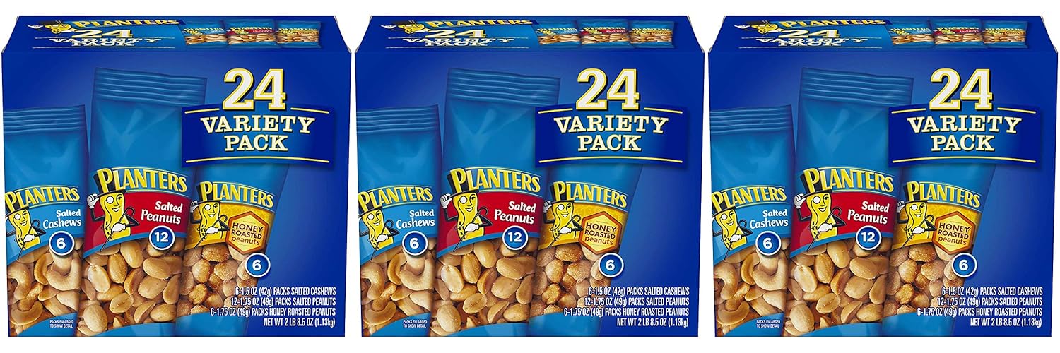 Planters Nuts Variety Pack 24 Count, 3 Pack Grocery