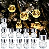 SOLPEX 12 Pack Hanging Solar Lights Outdoor,Solar Outdoor Lights Decorative, Solar Powered Waterproof Light, Hanging Globe Light for Garden, Yard, Patio, Lawn, Flower Bed(Warm White)