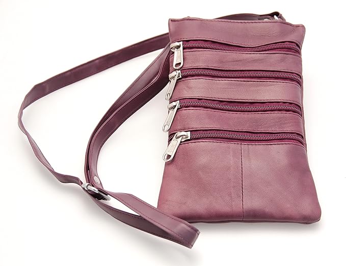 Ladies Small Cross Body Bag Fanny Pack Genuine Leather 5